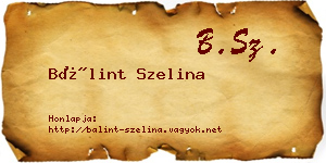Bálint Szelina névjegykártya